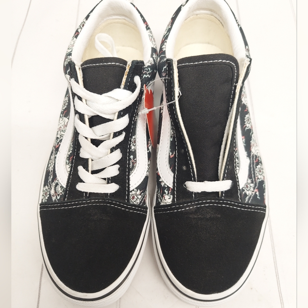 vans old skool skull black white sneaker shoes - Picture 2 of 14